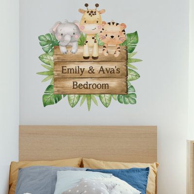 Personalised Safari Sign Wall Sticker