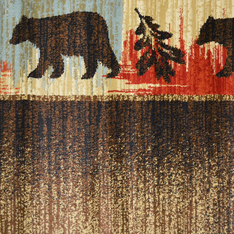 Tapis brun Holl Southwestern, Rectangle 2 pi 3 po x 3 pi 3 po