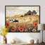 Paysage de coquelicots et vache et la grange II - coquelicots, art mural-725127775-725127847
