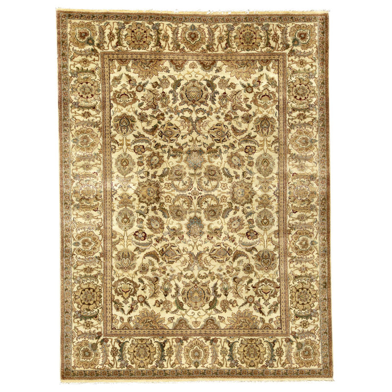 Tapis rectangulaire en laine noué à la main