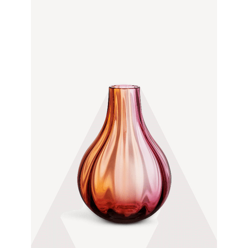 Iris Handmade Glass Table Vase, Pink/Amber