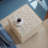 14x14x18" Square Capiz Stool, Cream