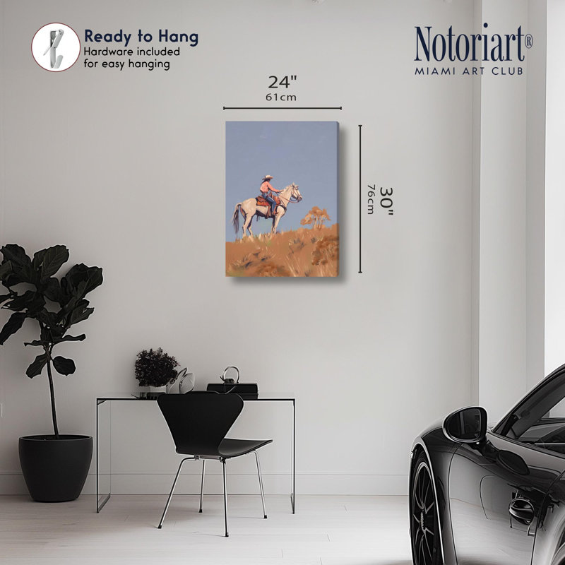 "Blue Sky Ride", reproduction d'art sur toile par Notoriart, H 24 po x l 30 po, Toile tendue avec châssis