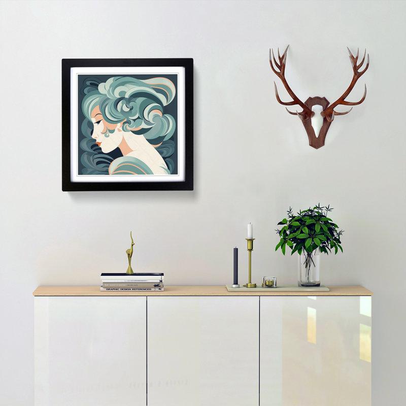 Single Picture Frame Print on Wood, Black Framed