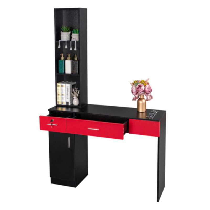 Coiffeuse Tatina, Noir / rouge