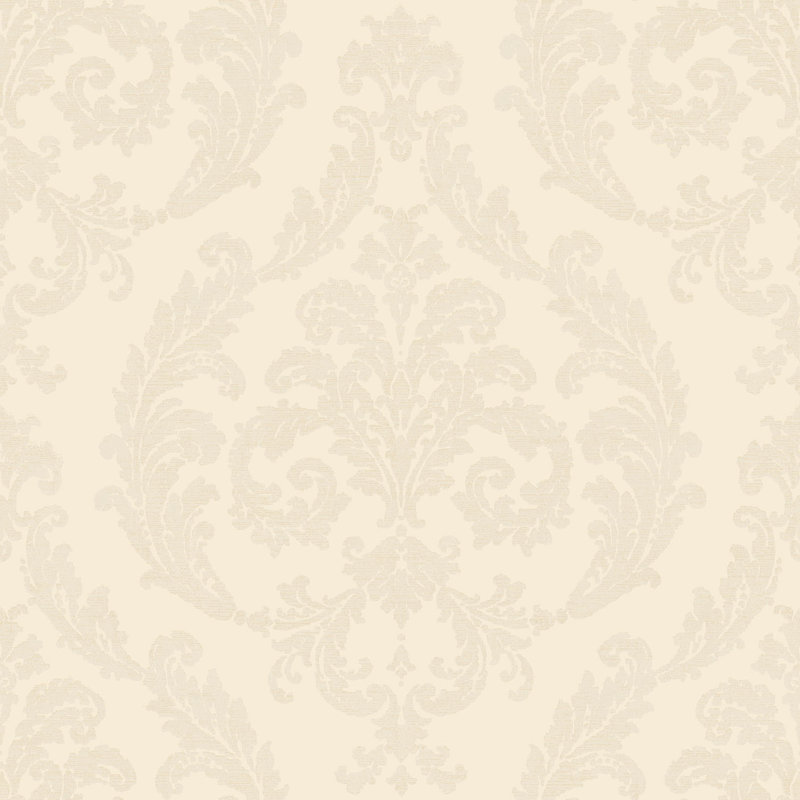 Palazzo 2 Silk Damask Wallpaper Roll, Cream
