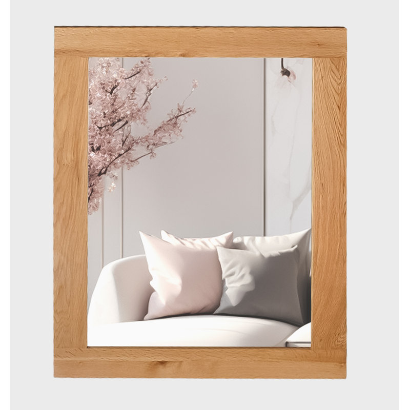 Frazier Solid Wood Flat Mirror, 93cm H x 68cm W x 2cm D