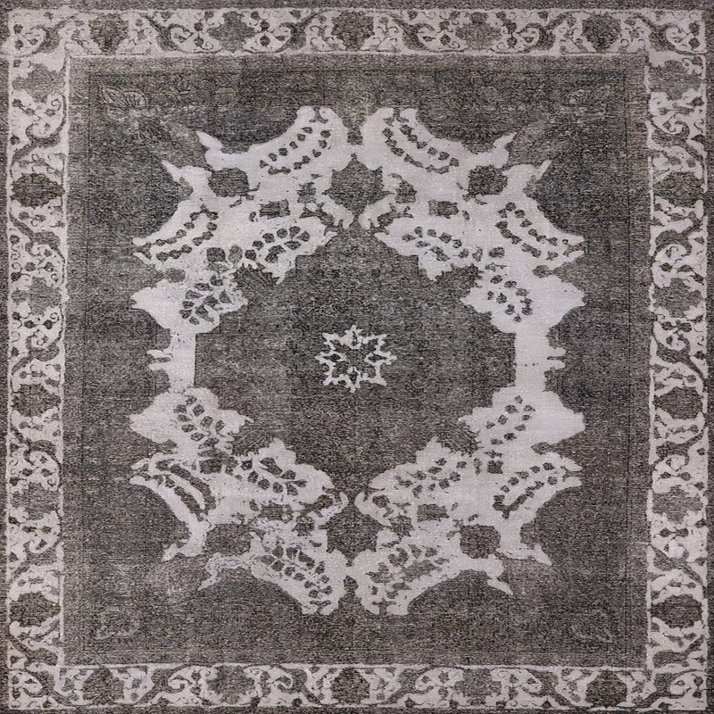 Tapis oriental beige / noir Diran, Carré 4 pi