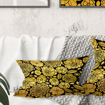 Coussin Golden Floral II - Mid-Century