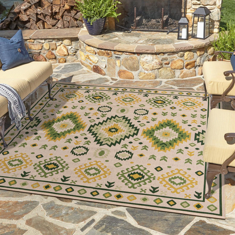Jalapa Marlenia Indoor/Outdoor Area Rug, Carré 7 pi 10 po