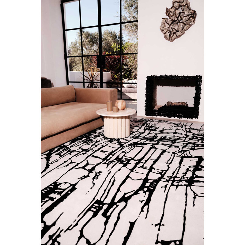 The Rug Company X Lucinda Loya Veloura Steel Area Rug, Rectangle 4' x 6'