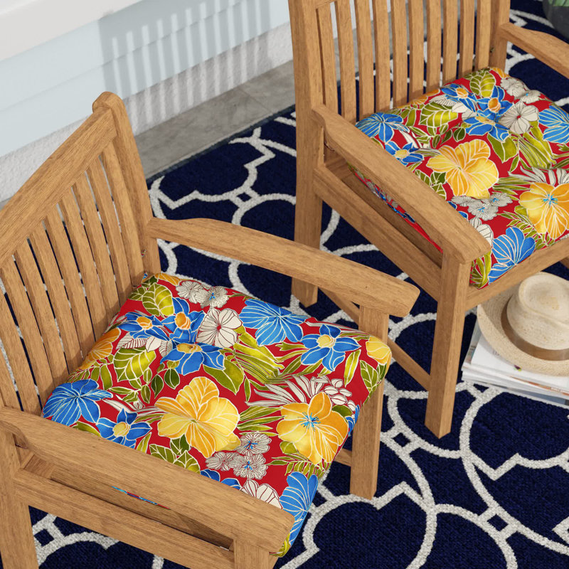 Shipton Outdoor 20'' Dining Chair Seat Cushion, 2, Aloha Red