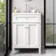 Meuble-lavabo moderne de 24 po avec lavabo en céramique - 2 portes à fermeture en douceur avec organisateurs et tiroir basculant, tablette réglable, armoire de rangement compacte pour petites salles de bain-2026748461