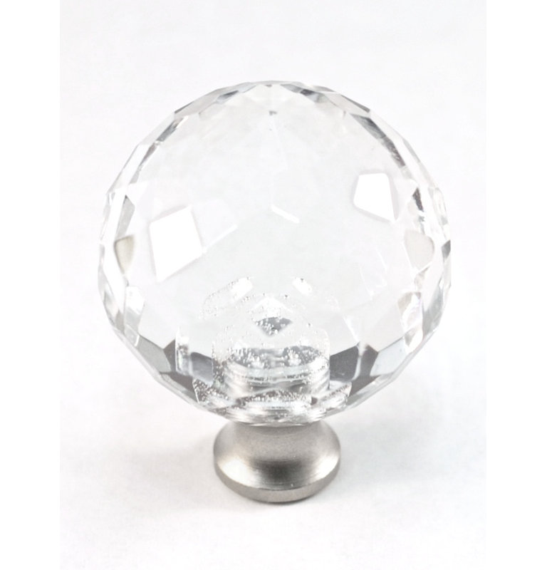 Conical Knob, Satin Nickel/Clear
