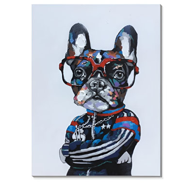 Dog W/Red Glasses 50% Hand-Painting