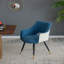 Ensemble de 2 fauteuils d'appoint en tissu bleu pour salon, 23 po x 23 po x 34 po