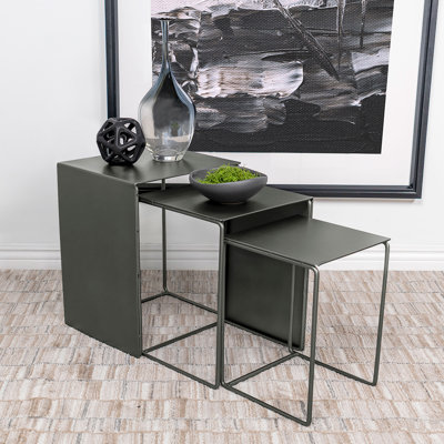 Kellen Iron Top Nesting Tables by Latitude Run