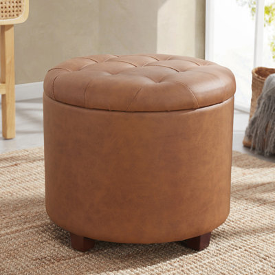 Crompton 18" Tufted Round Storage Ottoman