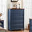 Farmhouse 5 Drawers Dresser For Bedroom, Wood 45" Tall Chest Of Drawers, Dresser Rustic Storage Dressers Organizer With Metal Handle Closet For Living Room, Hallway Entryway-1169964709