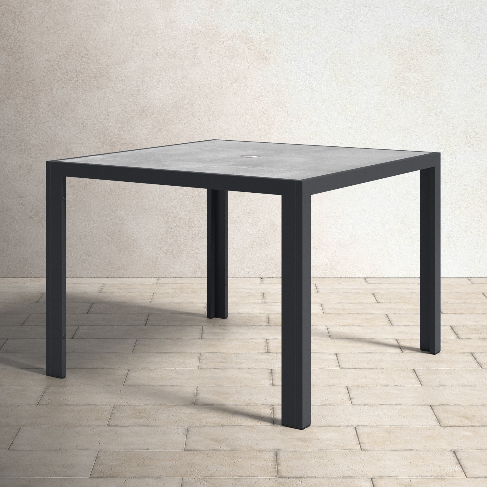 Deandra Ceramic Outdoor Dining Table, Black, 29.5" H x 41" L x 41" D