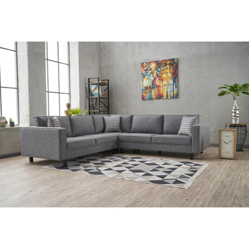 Canapé modulaire Centerville, 100 % polyester gris