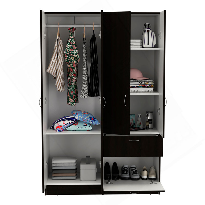 Armoire Alpes, chambre, noir / blanc