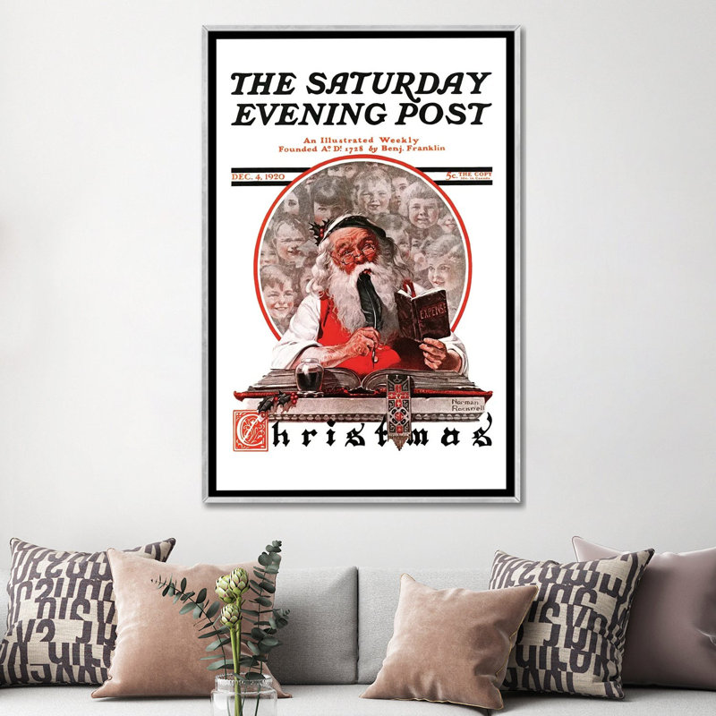 Santa's Expenses - reproduction d'art murale - toile encadrée, H 60 po x l 40 po, Impression encadrée sans passe-partout