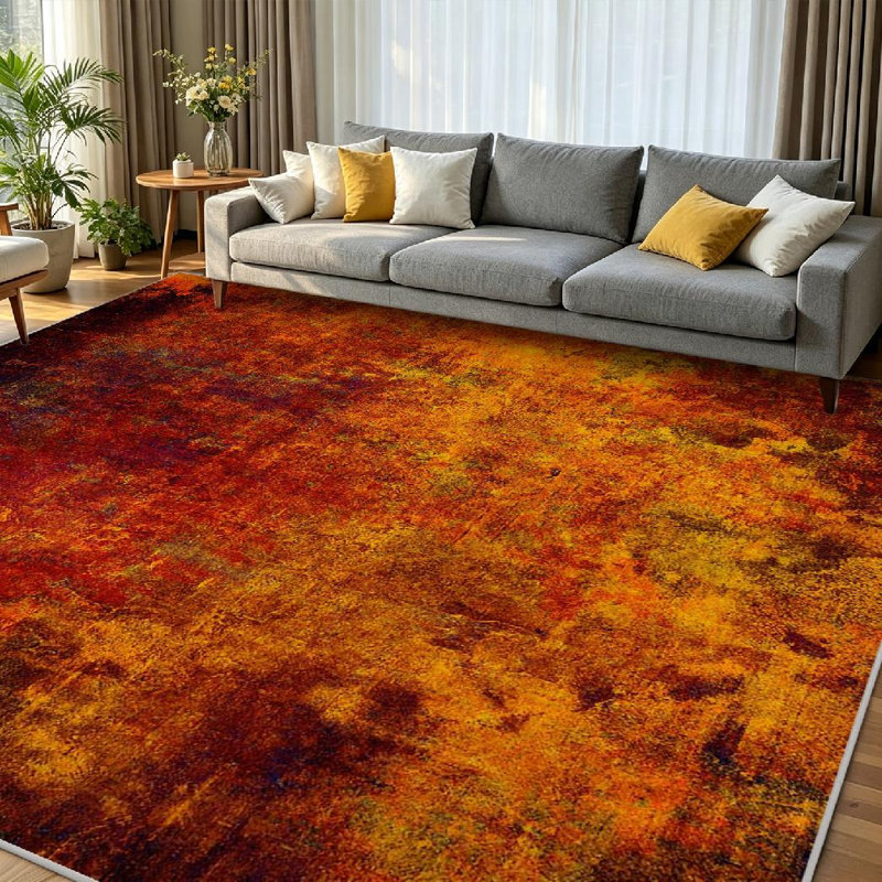 Clear Machine Washable,Grunge with Space Indoor Area Rug, Rectangle 79" x 118"