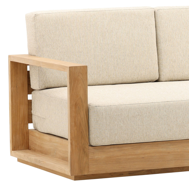 Darlene 94" Outdoor Olefin Patio Sofa, Sand