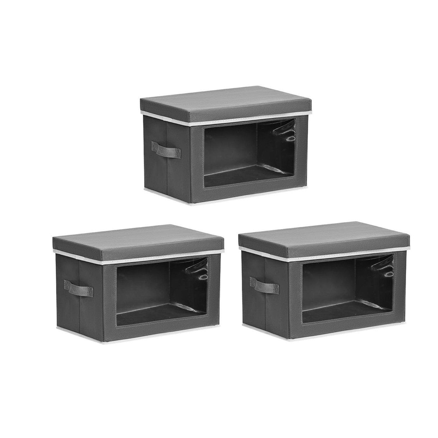 Latitude Run® 3 Pack Storage Bins With Lids,Collapsible, Portable ...