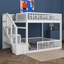 Lit superposé au sol avec escalier de rangement et garde-corps, lit superposé en bois pour enfants, adolescents, adultes-2128485041