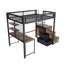 Lit mezzanine double en métal massif avec ancrages basculants et cadre pour un espace de sommeil sécuritaire