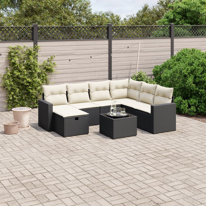 Vidaxl Garden Sofa Set Poly Rattan 8-Piece Set Modular