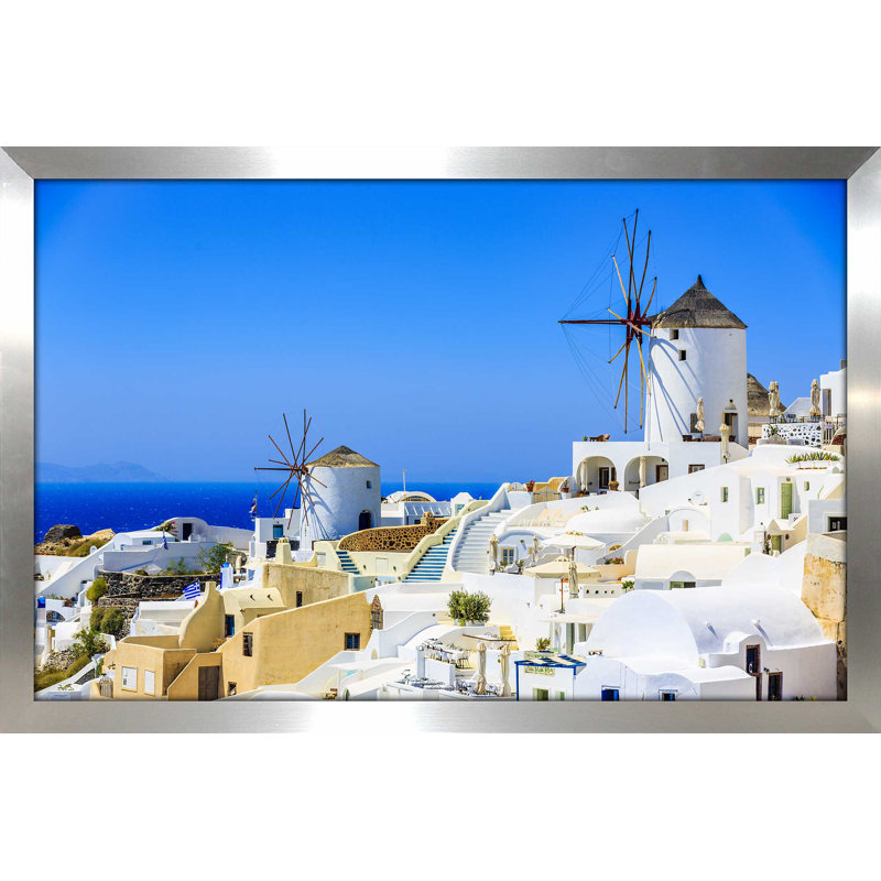 «Grèce», reproduction de photo encadrée, H 27,5 po x l 39,5 po x P 0,75 po, Encadrement argenté