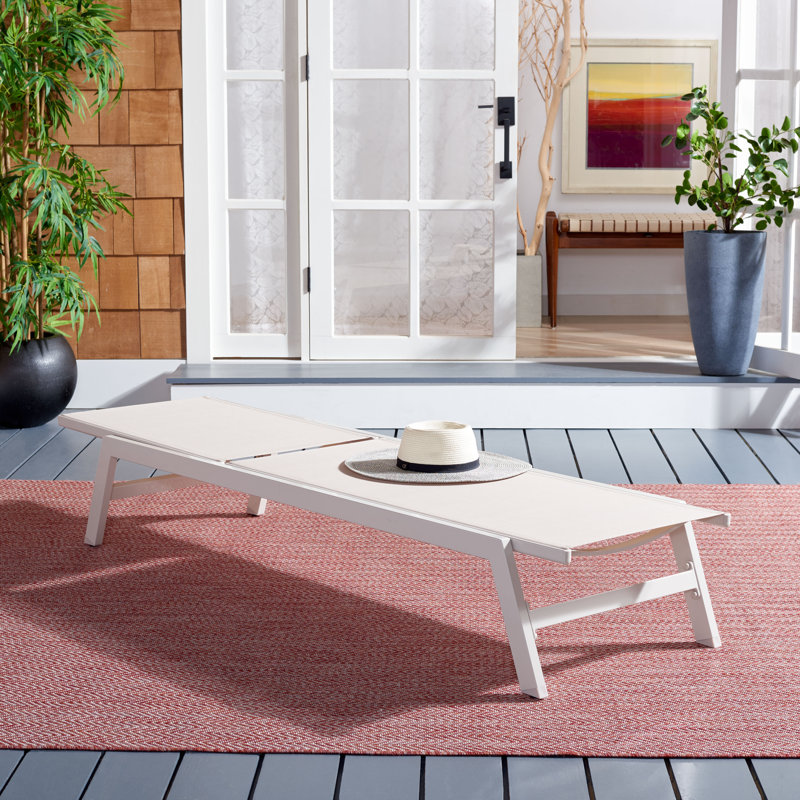 Caela Outdoor Chaise Sunlounger, Beige