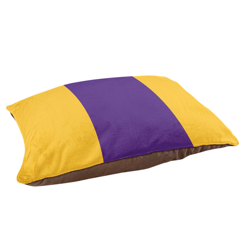 Polyester Pet Bed, Large (50" W x 40" D x 7" H), Gold/Purple