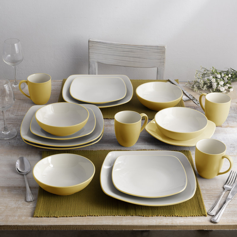 Noritake Colorwave Square Dinner Plates, 10-3/4", Mustard