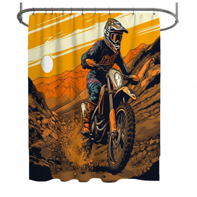 Rideau de douche Motocross - Décoration de salle de bain Moto