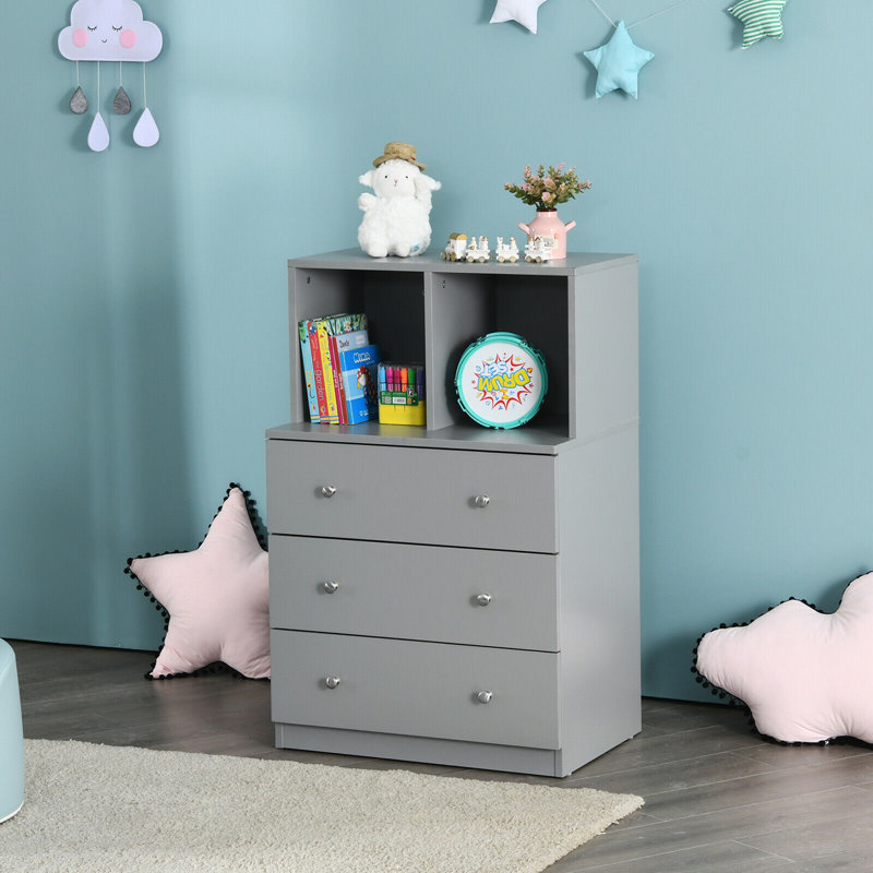 Commode 3 tiroirs Frants, Gris