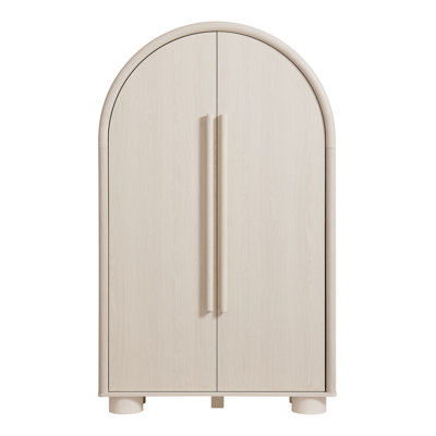 Bellamy Arched Fold-Out Desk Cabinet in Ash
