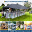 Tente escamotable avec 5 parois latérales amovibles et fenêtres en PE, tente de fête extérieure imperméable UV50-120245947