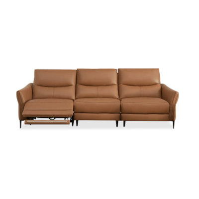 Canapé modulaire orange en similicuir