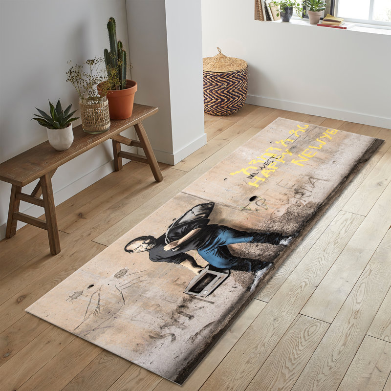 Super Soft Non-Woven Modern Style Printed Rug with Intricate Geometric Pattern Ideal for Home or Office Decor