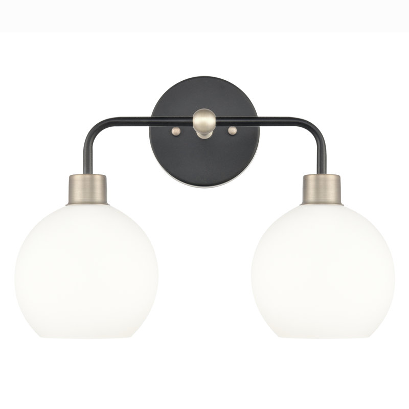 Braelyn Armed Sconce, Brushed Nickel/Black