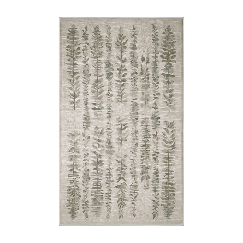 Machine Washable Beige Area Rug, Runner 2' x 5'