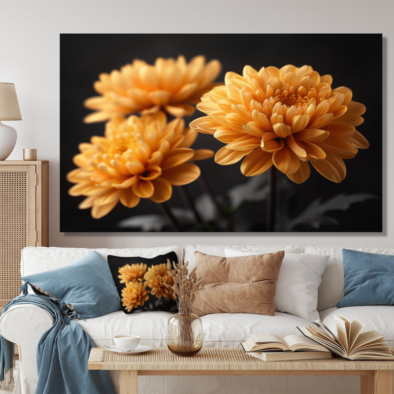 Jaune jaune gris lumineux photo de maman - art mural de maman, Toile tendue, 40" H x 60" W