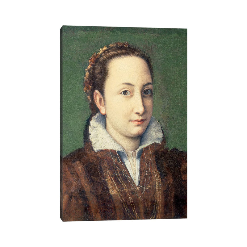 Self Portrait, Attired As Maid-of-Honour To The Queen Of Spain, 1559 by Sofonisba Anguissola - Wrapped Canvas Painting