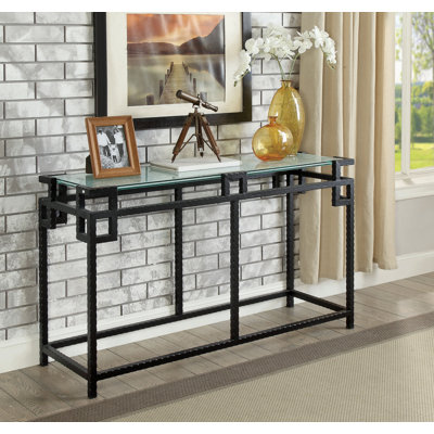 Ftenelle 50'' Glass Top Console Table