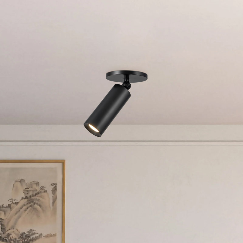 Mason 5-in Black dimmable LED Semi-Flush Mount, Oil Rubbed Bronze
