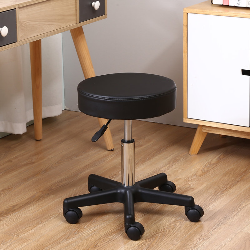 Adjustable Height Ergonomic Stool with Wheels, Black